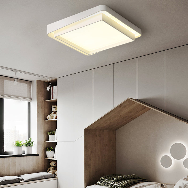 Lámpara de techo LED contemporánea, lámpara empotrada blanca con pantalla acrílica