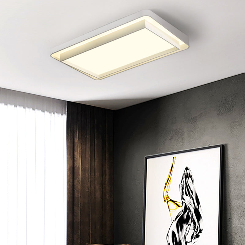 Lámpara de techo LED contemporánea, lámpara empotrada blanca con pantalla acrílica