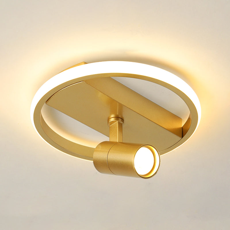 Gold LED Flush Mount Lighting with Spotlights Modern Flush Mounted Ceiling Lights