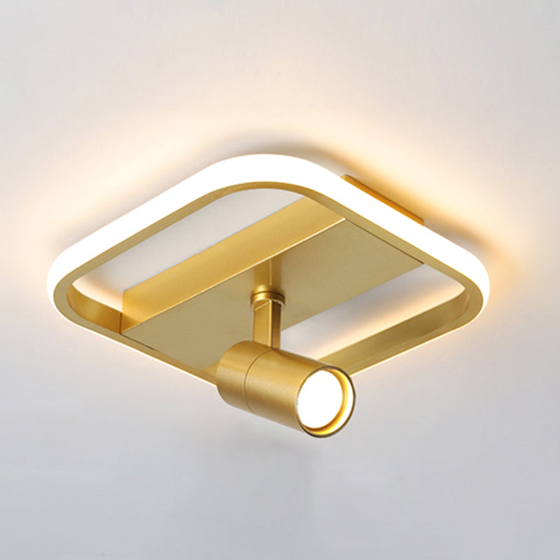 Gold LED Flush Mount Lighting with Spotlights Modern Flush Mounted Ceiling Lights