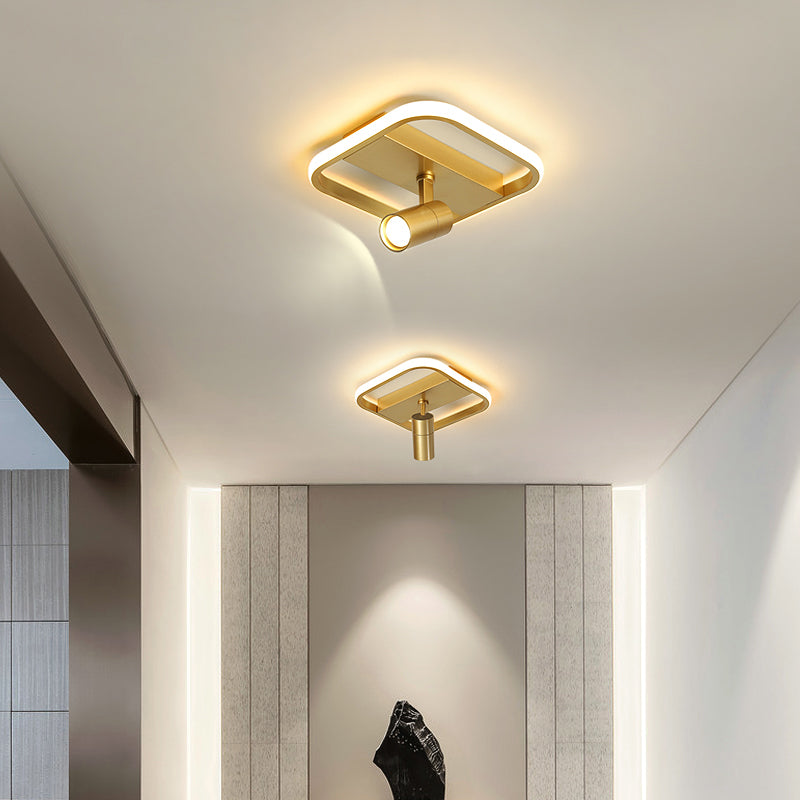 Gold LED Flush Mount Lighting with Spotlights Modern Flush Mounted Ceiling Lights