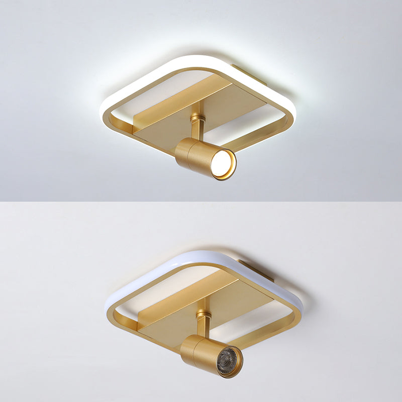 Gold LED Flush Mount Lighting with Spotlights Modern Flush Mounted Ceiling Lights