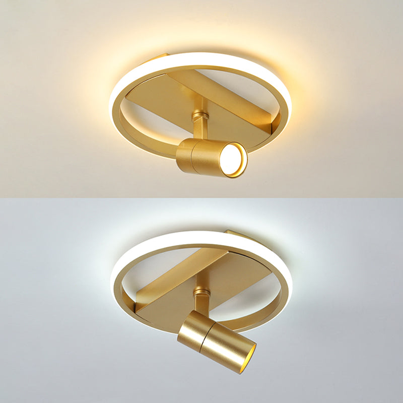 Gold LED Flush Mount Lighting with Spotlights Modern Flush Mounted Ceiling Lights