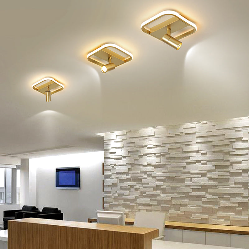 Gold LED Flush Mount Lighting with Spotlights Modern Flush Mounted Ceiling Lights