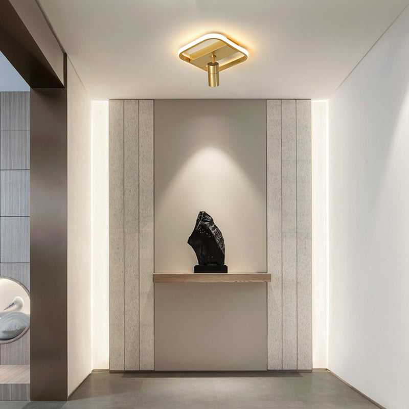 Gold LED Flush Mount Lighting with Spotlights Modern Flush Mounted Ceiling Lights