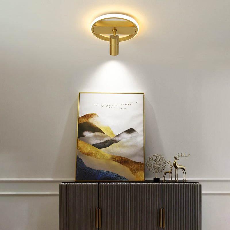Gold LED Flush Mount Lighting with Spotlights Modern Flush Mounted Ceiling Lights