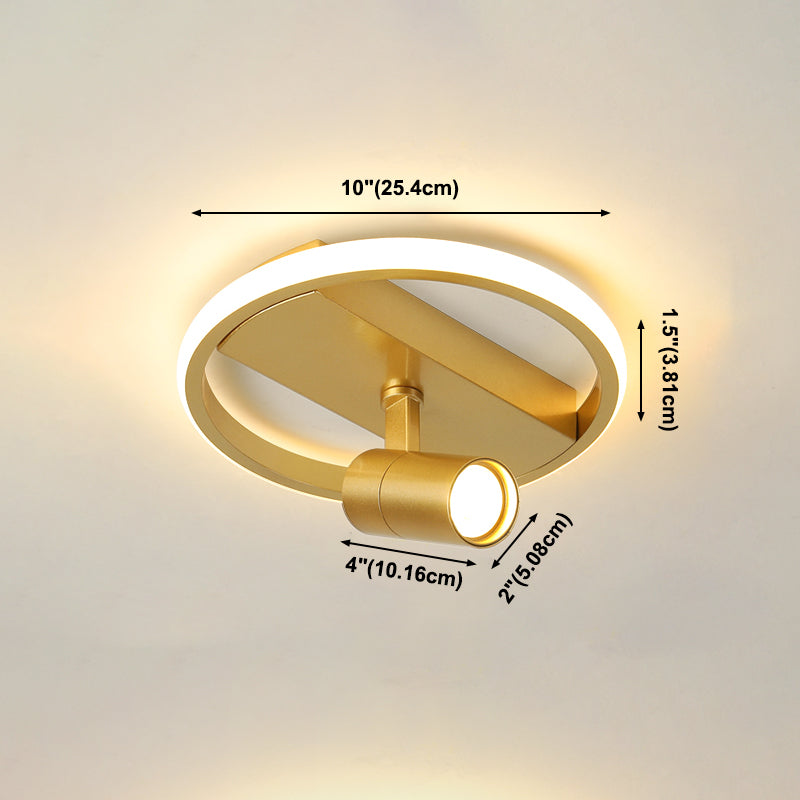 Gold LED Flush Mount Lighting with Spotlights Modern Flush Mounted Ceiling Lights
