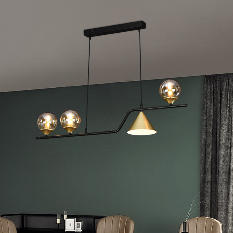 Nordischer Anhänger leichter moderner Glasschatten -Kronleuchterlampenvorrichtung für Esszimmer