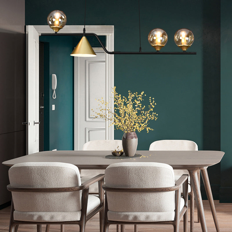 Nordischer Anhänger leichter moderner Glasschatten -Kronleuchterlampenvorrichtung für Esszimmer