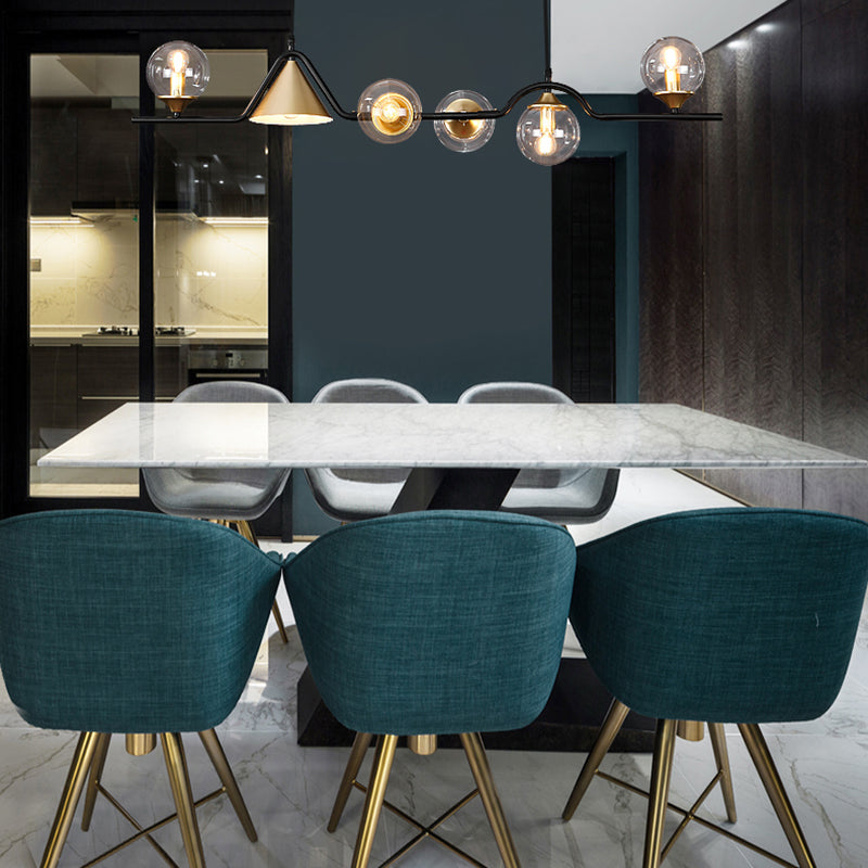 Nordischer Anhänger leichter moderner Glasschatten -Kronleuchterlampenvorrichtung für Esszimmer