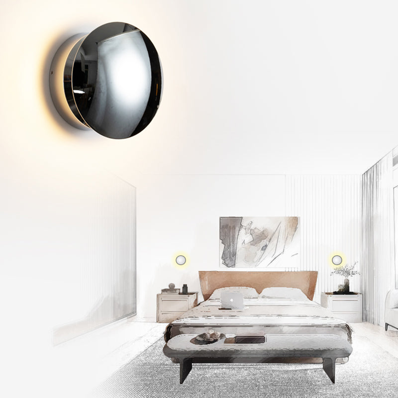 Wohnzimmer Wandleuchte postmoderne Metall Ein hell silberne Wandmontageleuchte