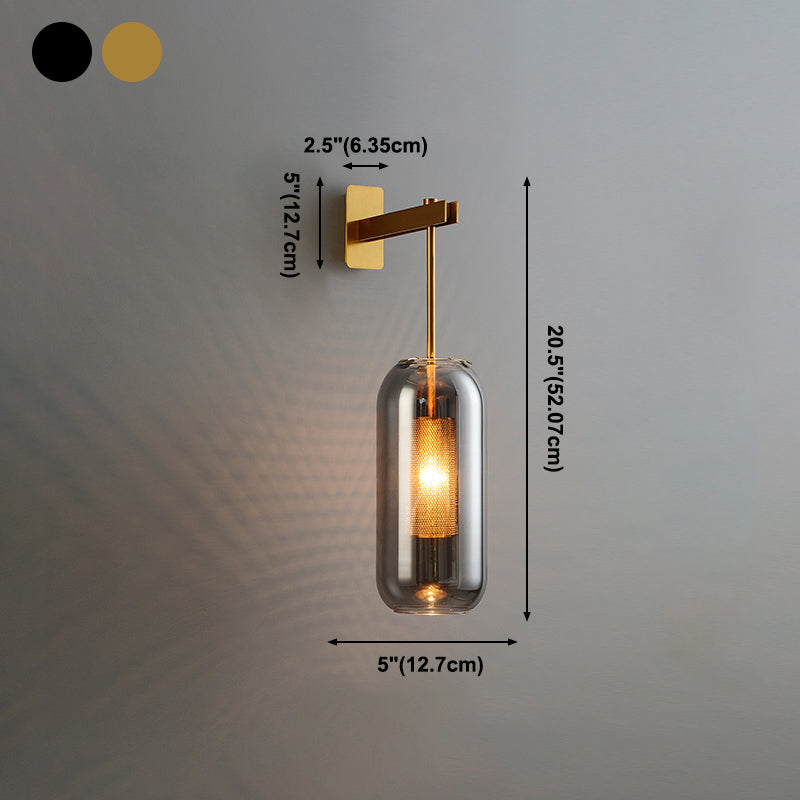 Einfachheit im zeitgenössischen Stil Wandleuchte leichte Glasschatten Wandlampe für Schlafzimmer