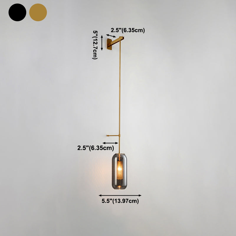 Einfachheit im zeitgenössischen Stil Wandleuchte leichte Glasschatten Wandlampe für Schlafzimmer