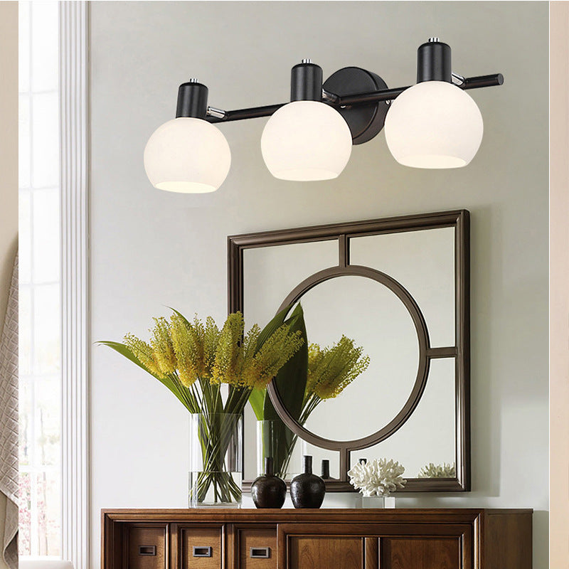 American Simple Makeup Mirror Lamp Glass Shade Mirror Light for Bathroom