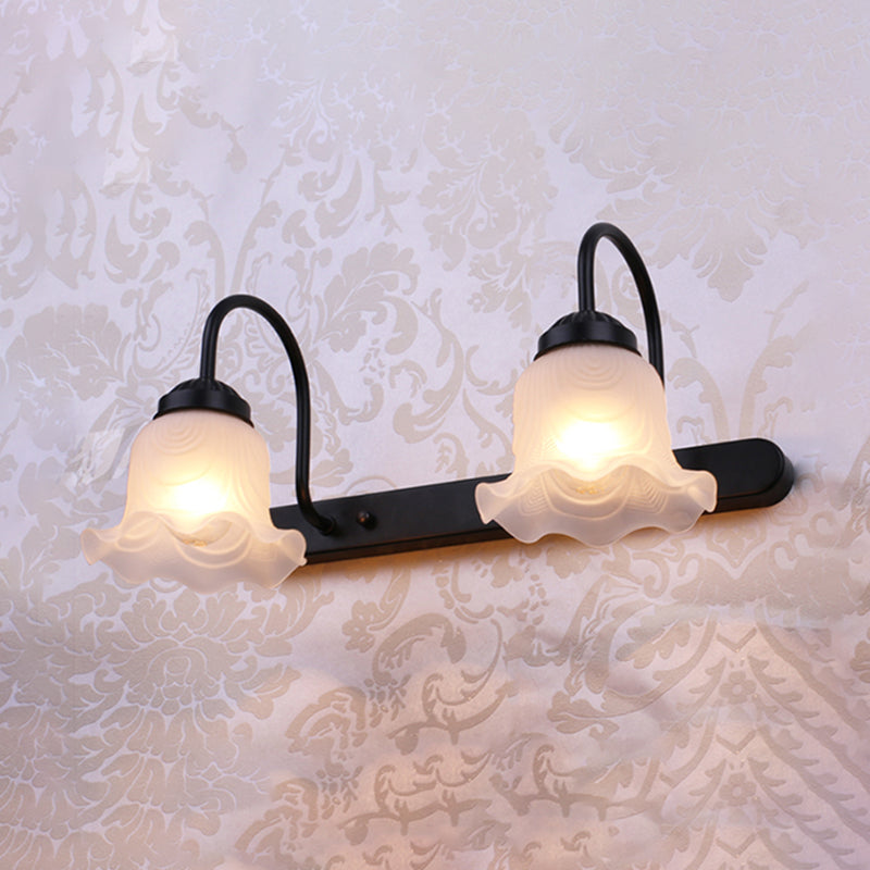 American Simple Makeup Mirror Lamp Glass Shade Mirror Light for Bathroom