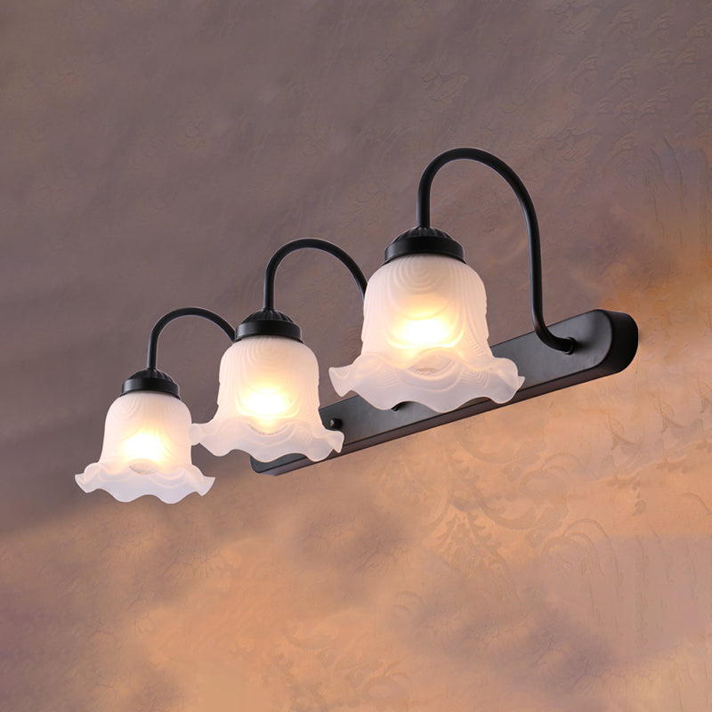 American Simple Makeup Mirror Lamp Glass Shade Mirror Light for Bathroom