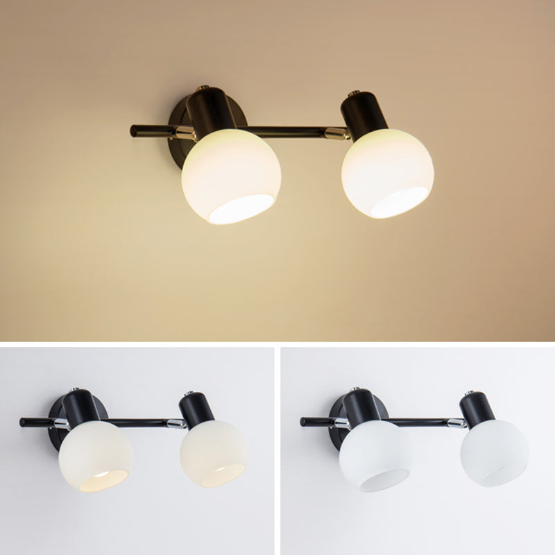 American Simple Makeup Mirror Lamp Glass Shade Mirror Light for Bathroom