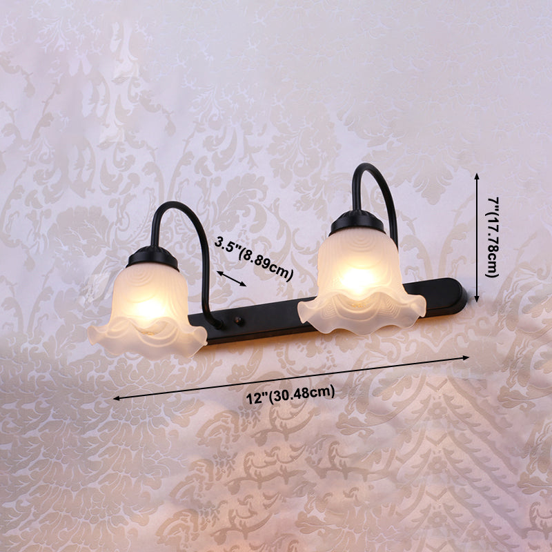 American Simple Makeup Mirror Lamp Glass Shade Mirror Light for Bathroom