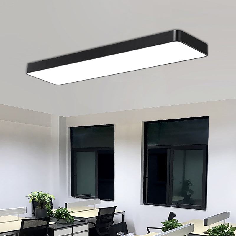 Plafonnier LED rectangulaire contemporain à montage encastré pour bureau