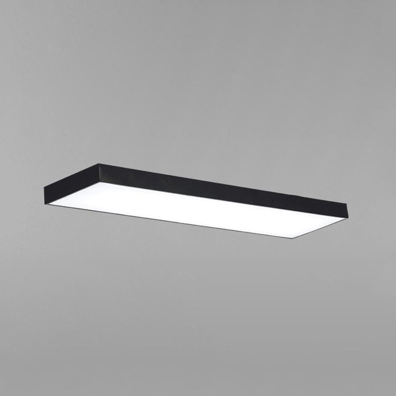 Plafonnier LED rectangulaire contemporain à montage encastré pour bureau