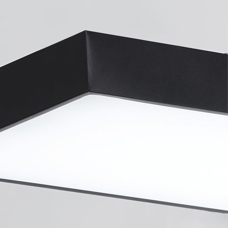Plafonnier LED rectangulaire contemporain à montage encastré pour bureau