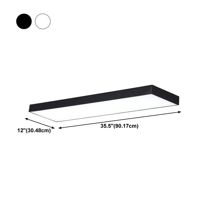 Plafonnier LED rectangulaire contemporain à montage encastré pour bureau