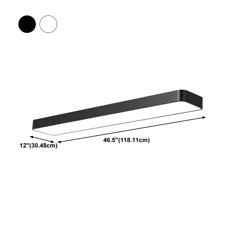 Plafonnier LED rectangulaire contemporain à montage encastré pour bureau