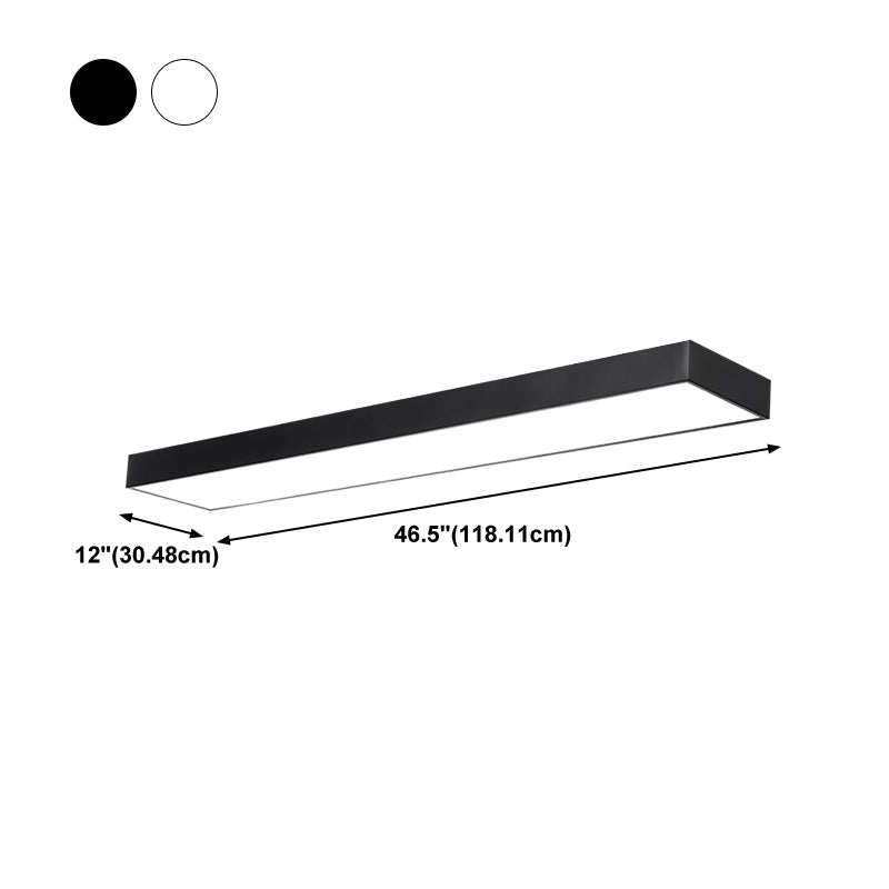 Plafonnier LED rectangulaire contemporain à montage encastré pour bureau