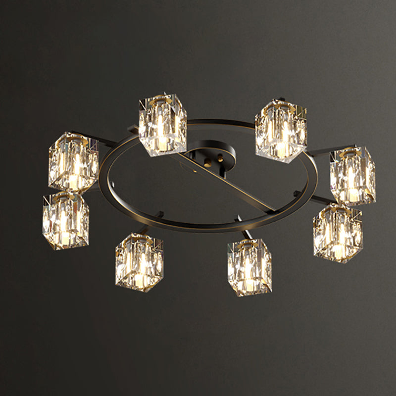 Plafonnier Crystal Simplicity, lampe encastrée à plusieurs têtes pour chambre à coucher