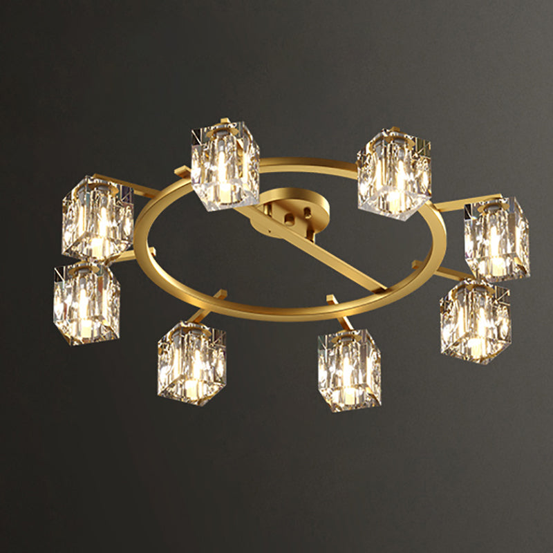 Plafonnier Crystal Simplicity, lampe encastrée à plusieurs têtes pour chambre à coucher