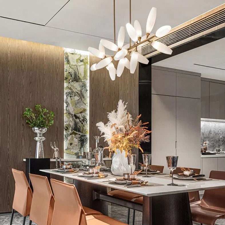 Nordic Dining Chandelier Light Kitchen LED Glass Shade Ceiling Hanging Light Fixture