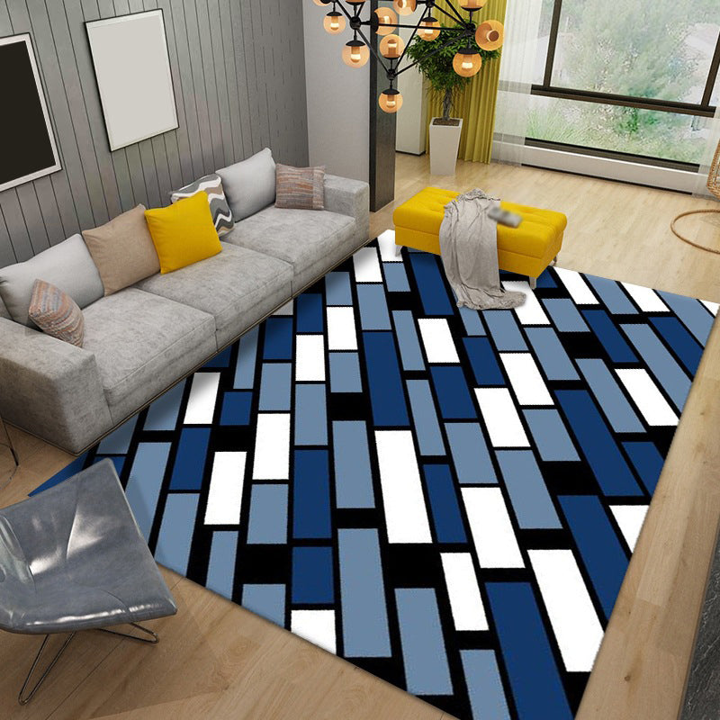 Checkerboard Rug Geometric Indoor Rug Non-Slip Backing Rug for Living Room