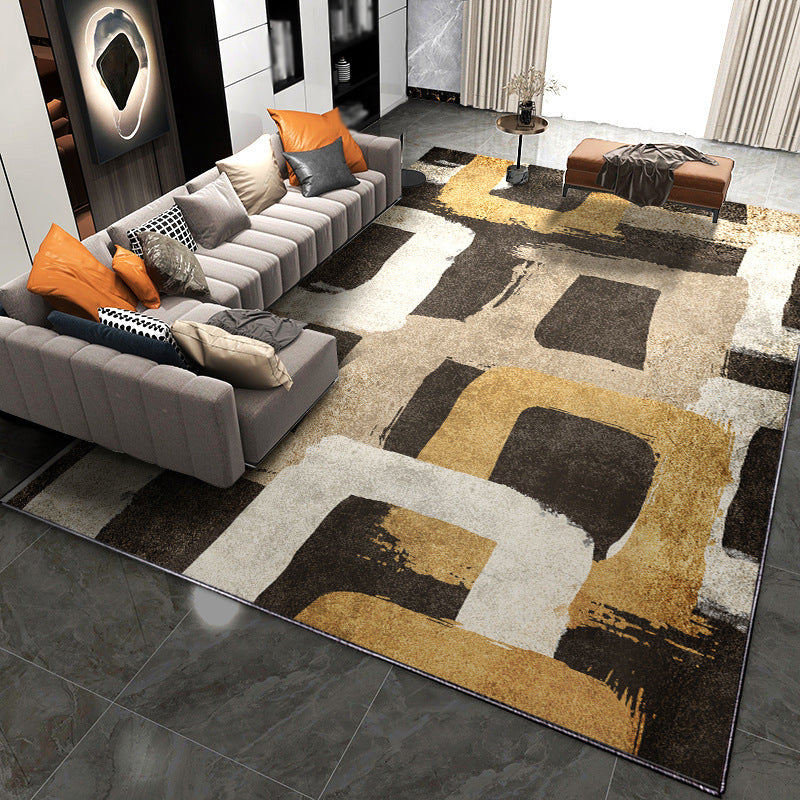Checkerboard Rug Geometric Indoor Rug Non-Slip Backing Rug for Living Room