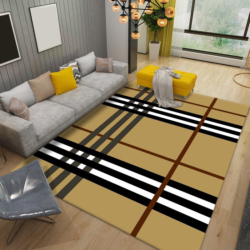 Checkerboard Rug Geometric Indoor Rug Non-Slip Backing Rug for Living Room