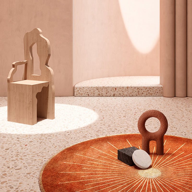 Moderne ronde bruin tapijt indoor tapijt niet-slip achterste tapijt voor slaapkamer