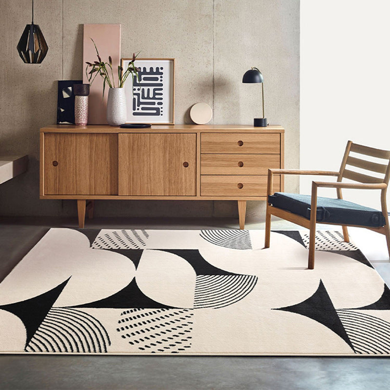 Modern Geometric Circle Rug Area Rug Anti-Slip Backing Carpet for Bedroom