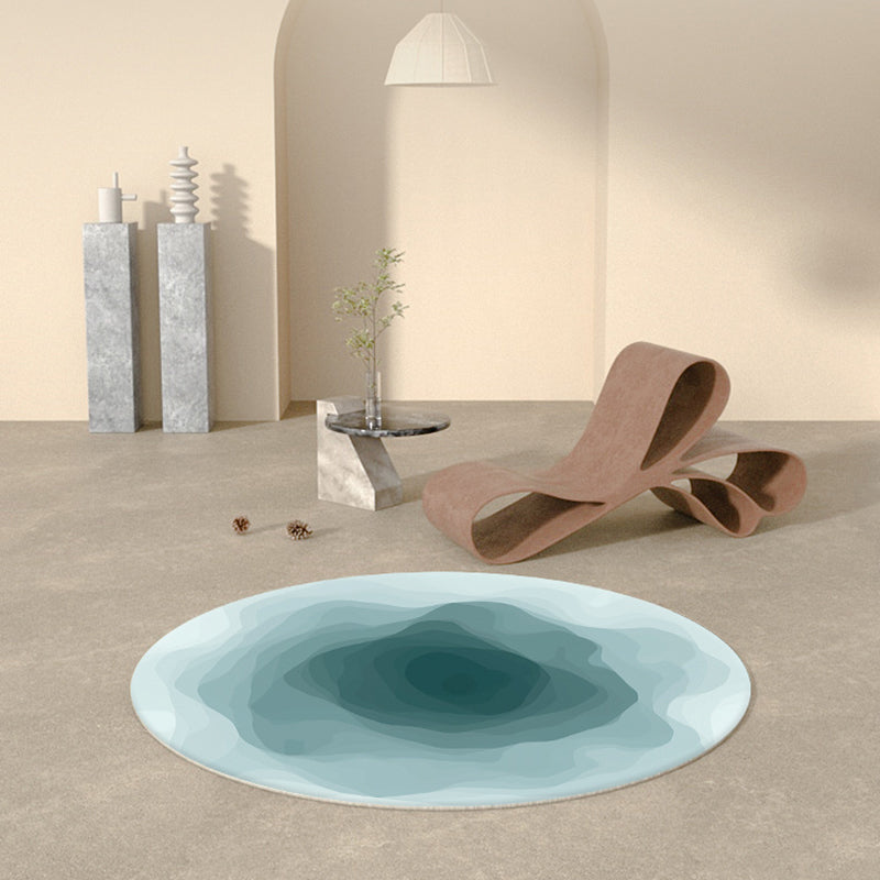 Abstract Round Rug Gradual Change Design Rug Anti-Slip Backing Carpet for Bedroom