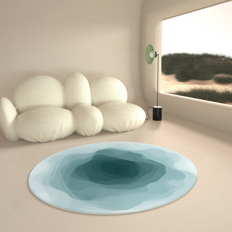Abstract Round Rug Gradual Change Design Rug Anti-Slip Backing Carpet for Bedroom