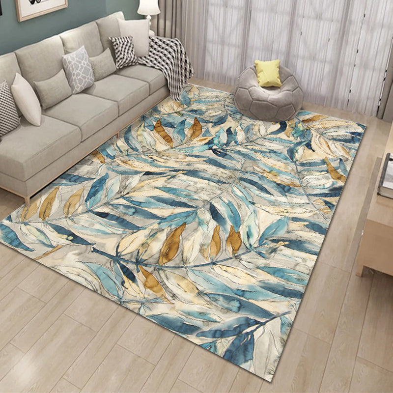 Ink Abstract Carpet Polyester Rug Stain Resistant Non-Slip Backing Rug for Living Room