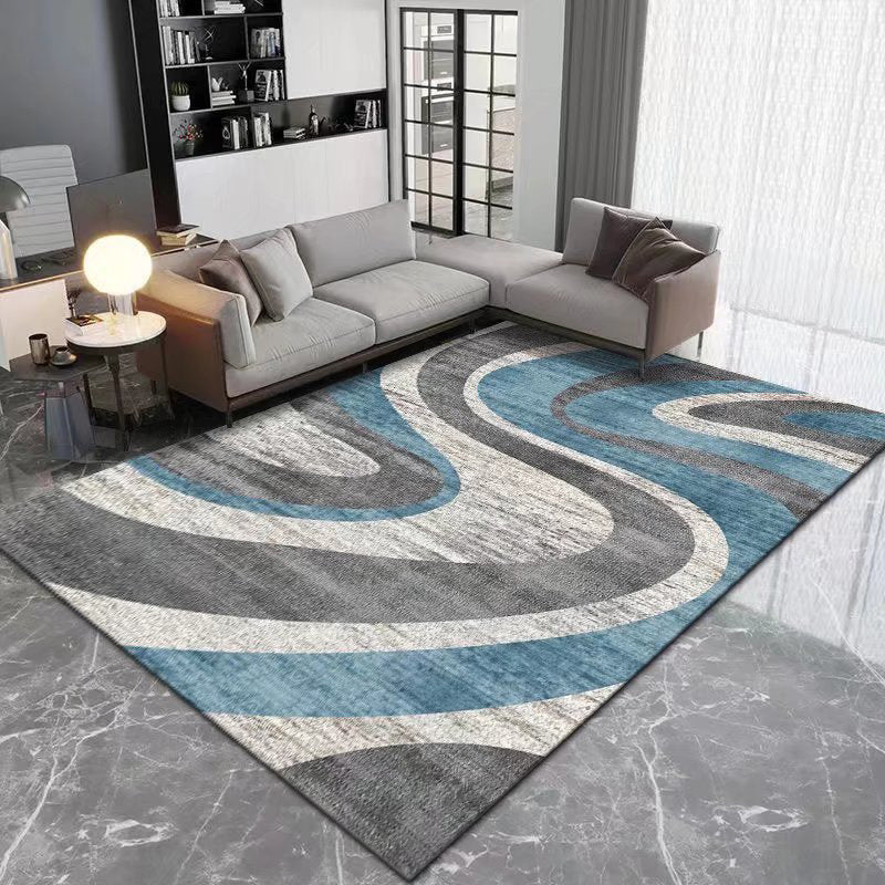 Modern Geometric Pattern Rug Area Rug Polyster Non-Slip Backing Washable Carpet