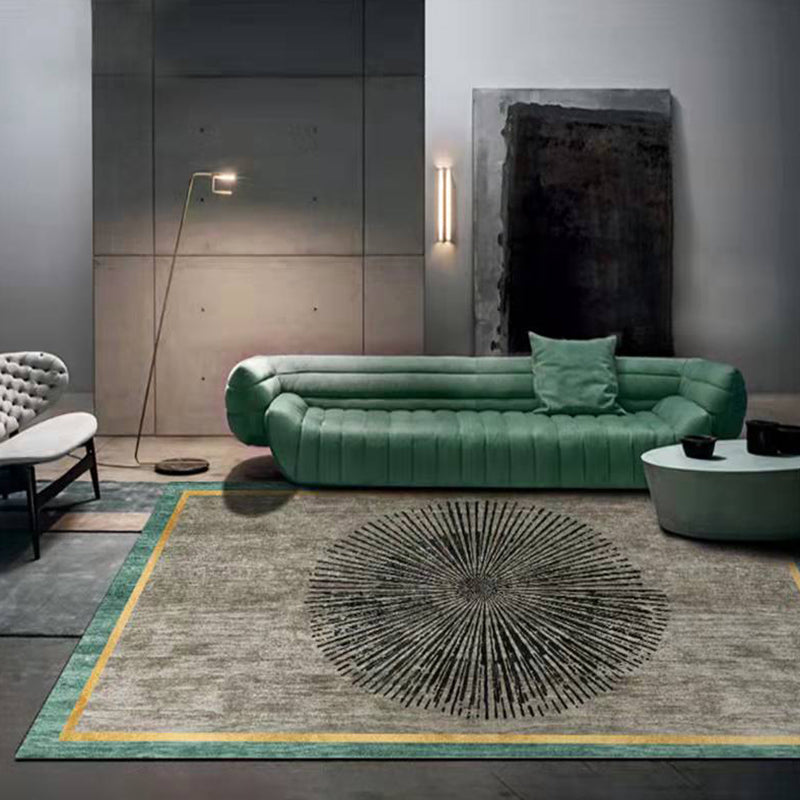 Light Gray Modern Rug Polyester Straight Stripe Rug Washable Rug for Home Decor