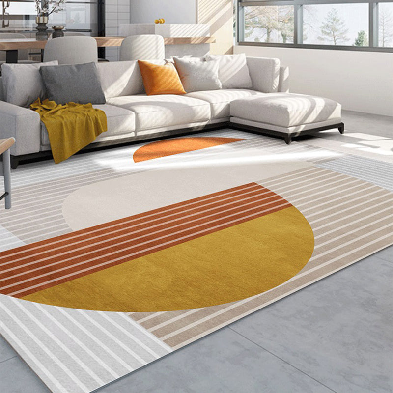 Dark Green Modern Rug Polyester Irregular Spot Rug Washable Rug for Drawing Room
