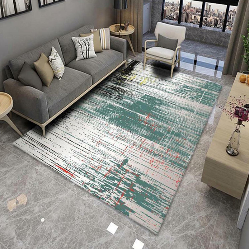 Grey Casual Carpet Polyester Geometry Carpet Washable Carpet for Living Room