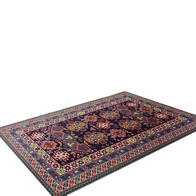 Orange Modern Rug Polyester Medallion Indoor Rug Washable Rug for Home Decor