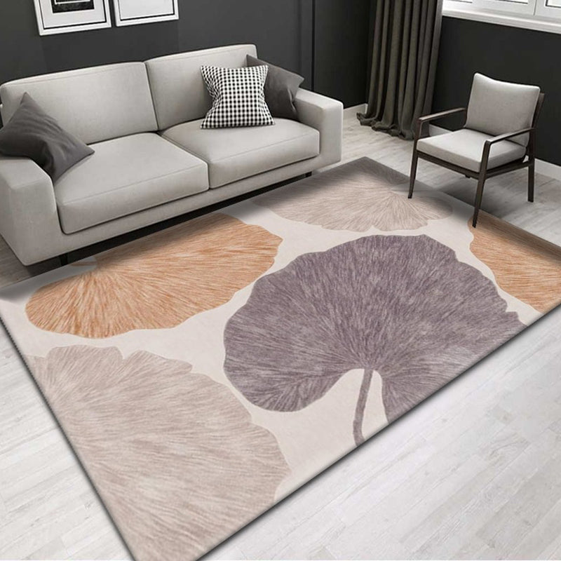 Wit minimalistisch vloerkleed polyester abrikoos bladkleed wasbaar vloerkleed voor woningdecoratie