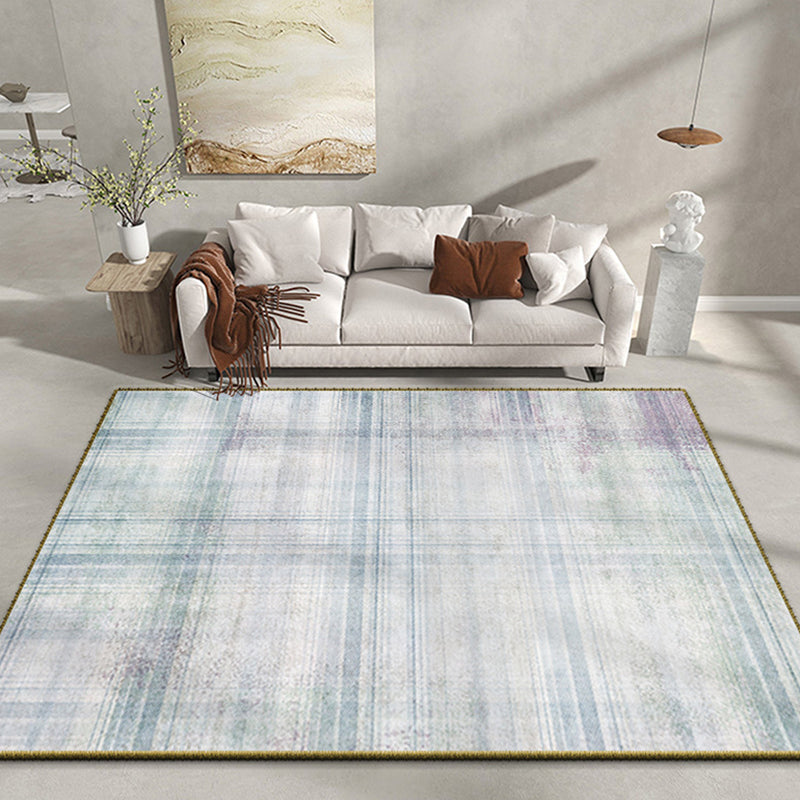Gray Indoor Rug Trendy Polyester Area Rug Stain Resistant Carpet for Living Room