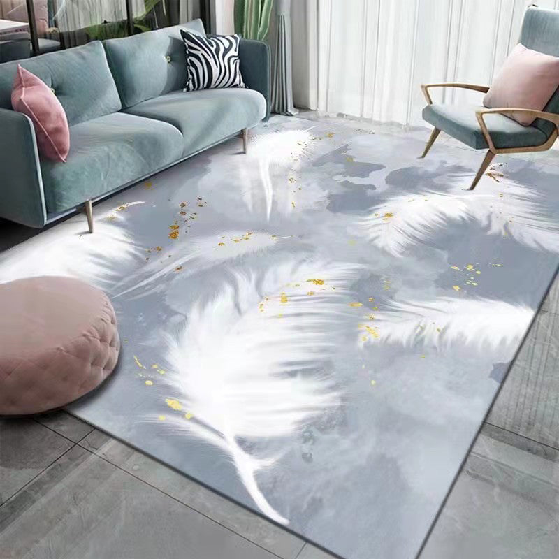 Gold Modern Indoor Rug Polyester Deer Area Rug Stain Resistant Rug for Living Room