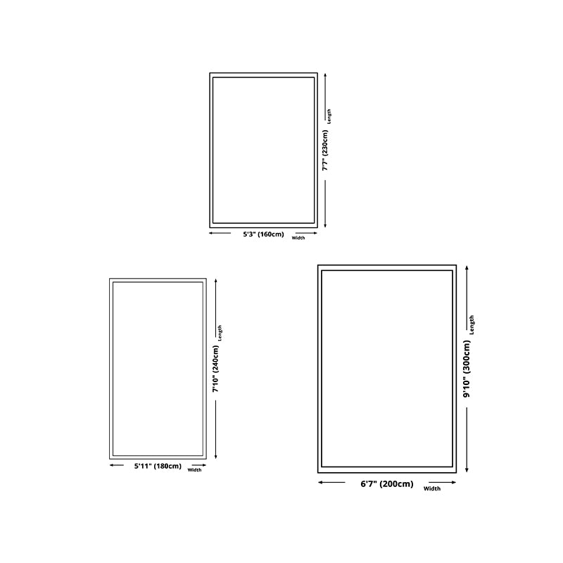 Black Modern Print Carpet Polyester Simple Carpet Washable Carpet for Living Room