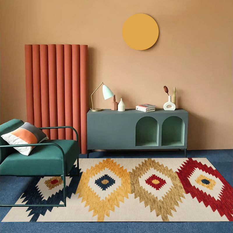 Orange Modern Rug Polyester Graphic Indoor Rug Non-Slip Backing Rug for Home Decor