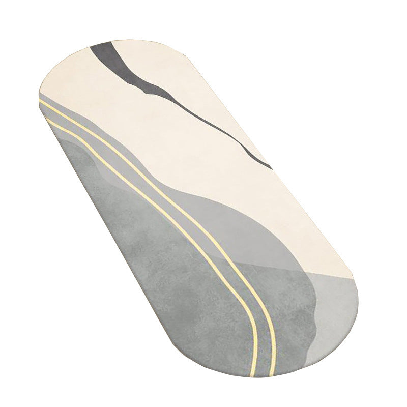 Light Green Color Block Rug Polyester Casual Rug Non-Slip Backing Rug for Living Room